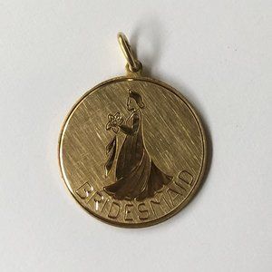 NWOT Vintage Elco 12K Gold Filled BRIDESMAID Engravable Charm - Wedding Party